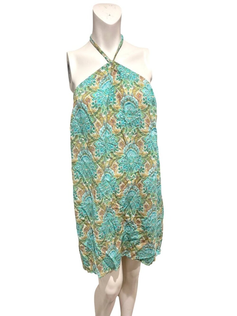 O'Neill Halter Beach Summer Green Midi Dress Size Large
